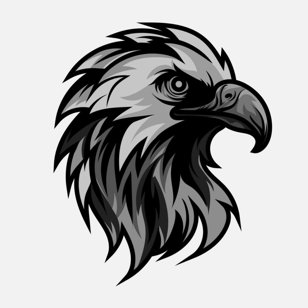 Eagle Head for tattoo or Tshirt design or outwear. Hunting style eagle background. Concept on white background vector