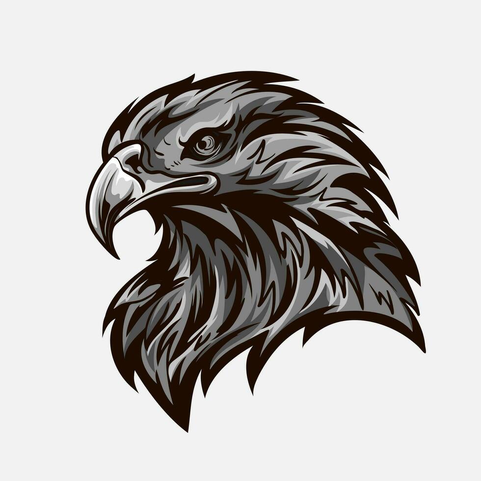 Eagle Head for tattoo or Tshirt design or outwear. Hunting style eagle background. Concept on white background vector