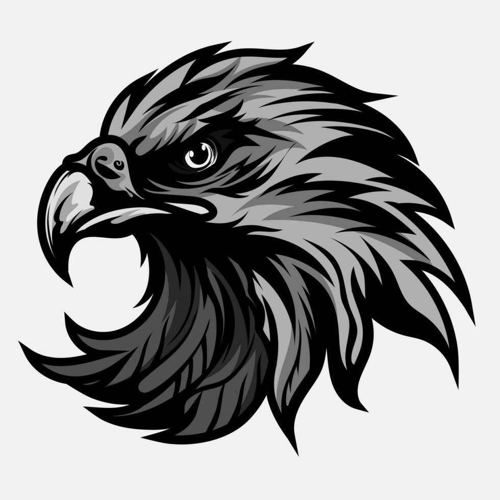 Eagle Head for tattoo or Tshirt design or outwear. Hunting style eagle background. Concept on white background vector