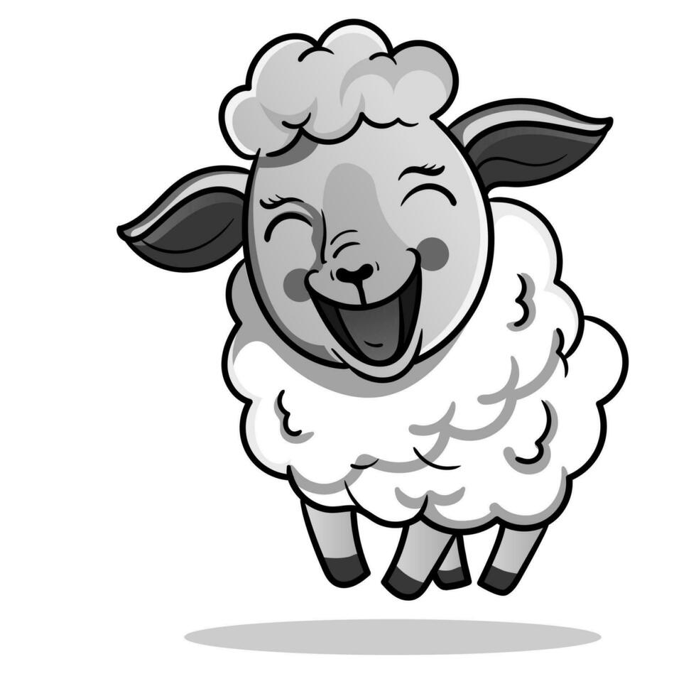 Coloring Page Outline of cartoon sheep or lamb. Farm animals. Coloring book for kids.black outline hand drawn cartoon sheep on a white background. vector