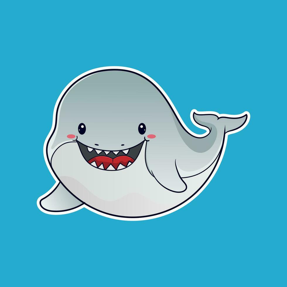 cute baby whale sealife animal cartoon isolated on white background ...