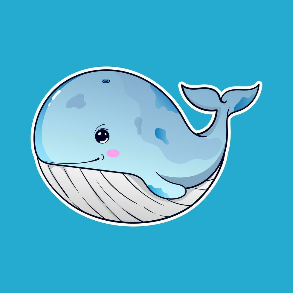 cute baby whale sealife animal cartoon isolated on white background rainbow in scandinavian style on a isolated background vector