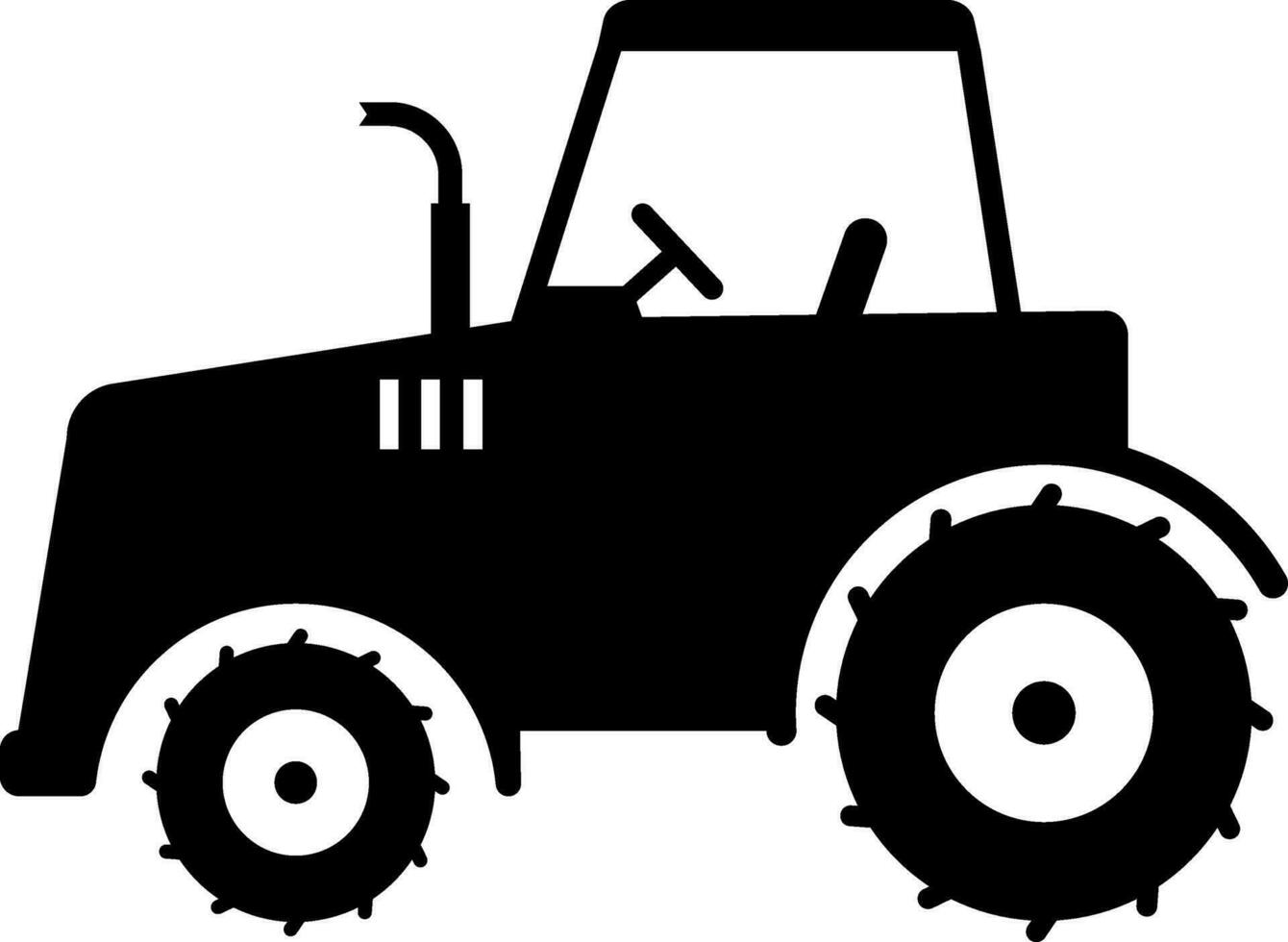 tractor logo icono vector.silueta tractor agricultura máquina. vector