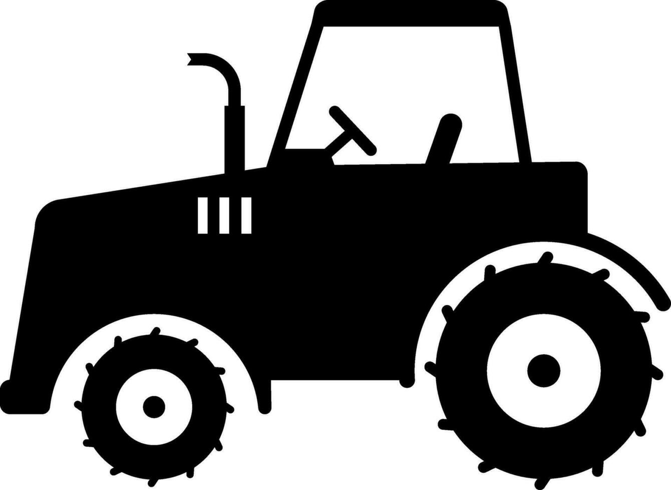 Tractor logo icon vector.Silhouette tractor farming machine. vector