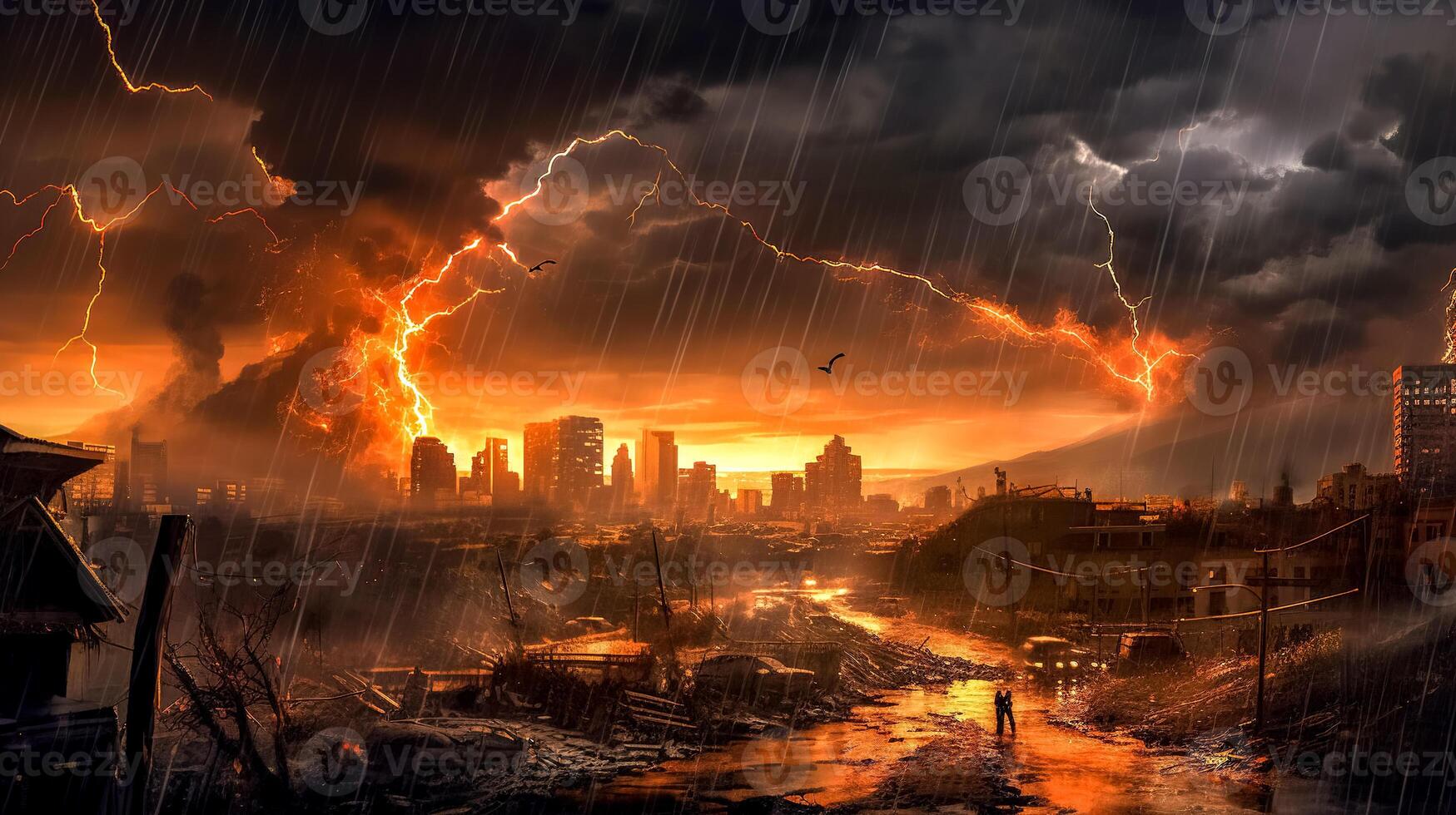 apocalypse in the city, made with photo