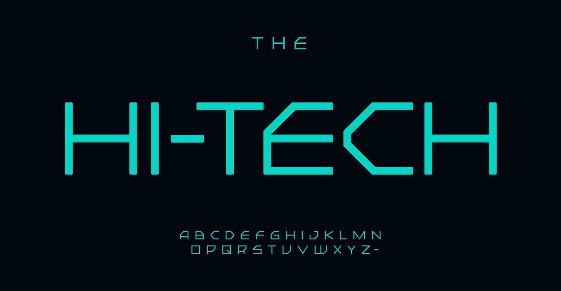 Robotics hi-tech alphabet, geometric sans serif letters, high-tech font for science modern logo, digital innovation headline, machine typography, modern typographic design. Vector typeset