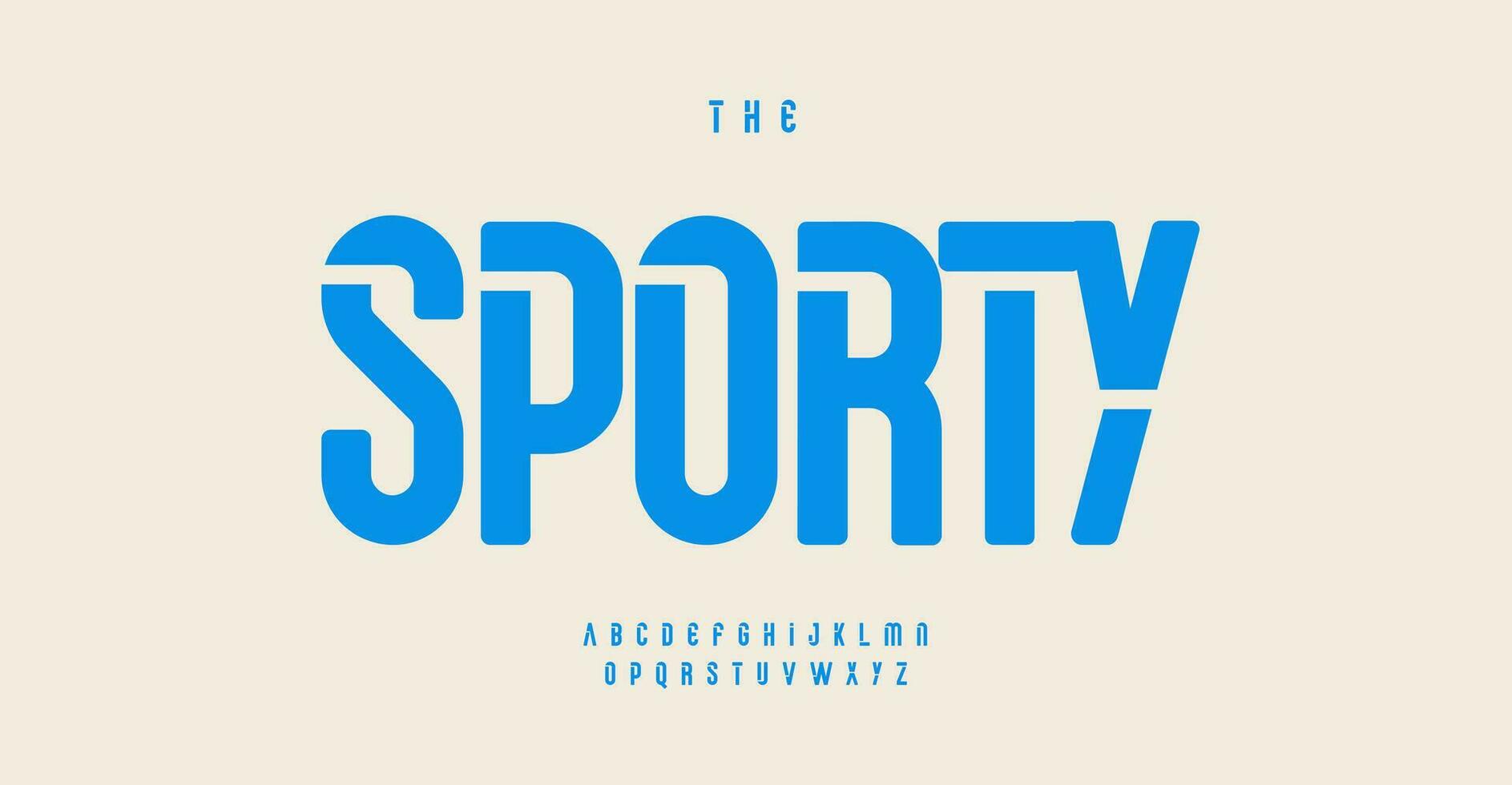 Sporty stencil alphabet, retro sans serif tall letters, rounded high font for sport logo, title, headline, label, contemporary typography, modern typographic design. Vector typeset