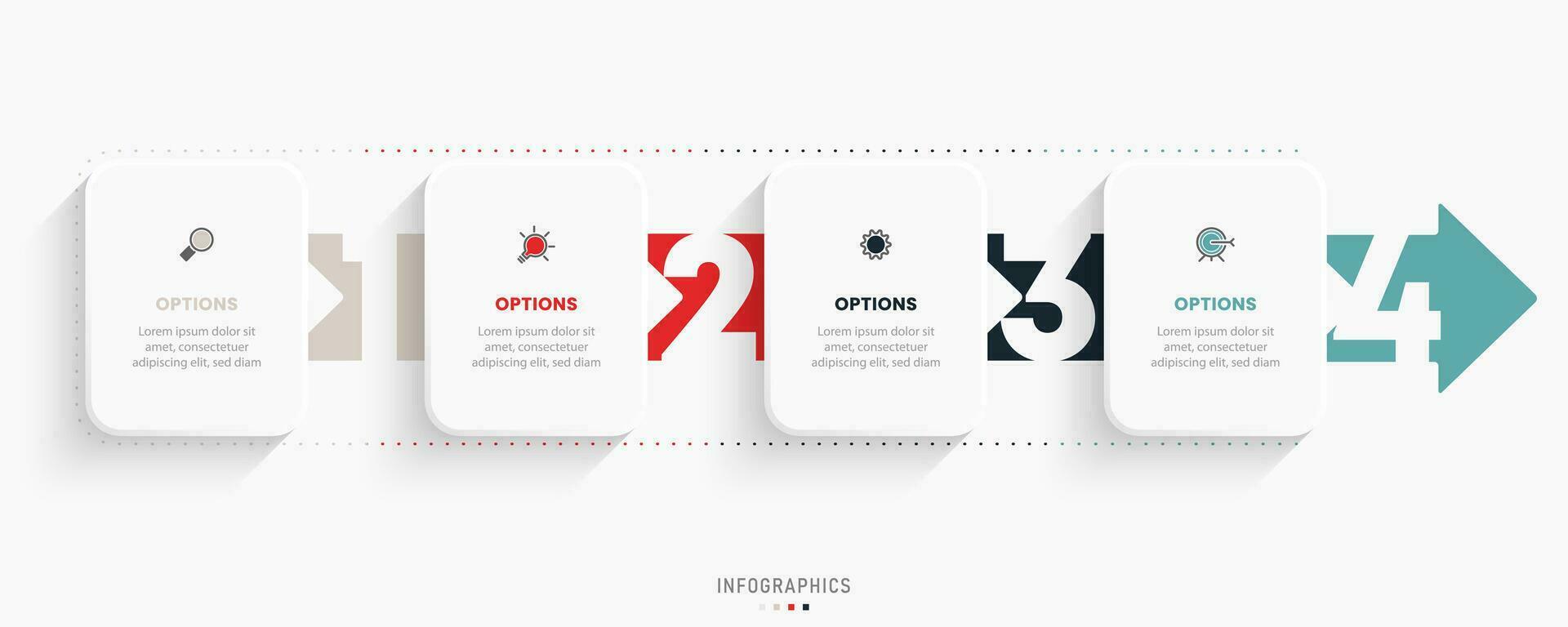 Vector Infographic label design template with icons and 4 options or steps. Can be used for process diagram, presentations, workflow layout, banner, flow chart, info graph.