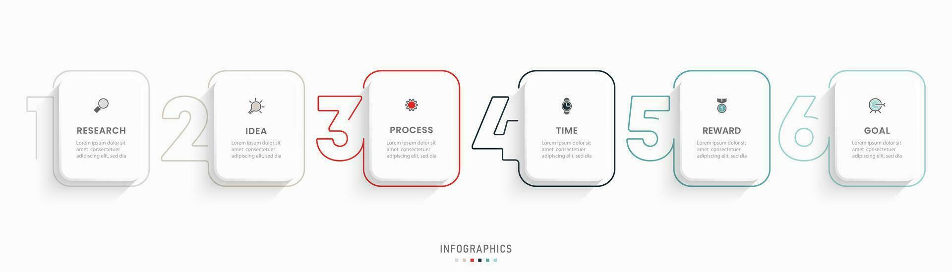 Vector Infographic label design template with icons and 6 options or steps. Can be used for process diagram, presentations, workflow layout, banner, flow chart, info graph.