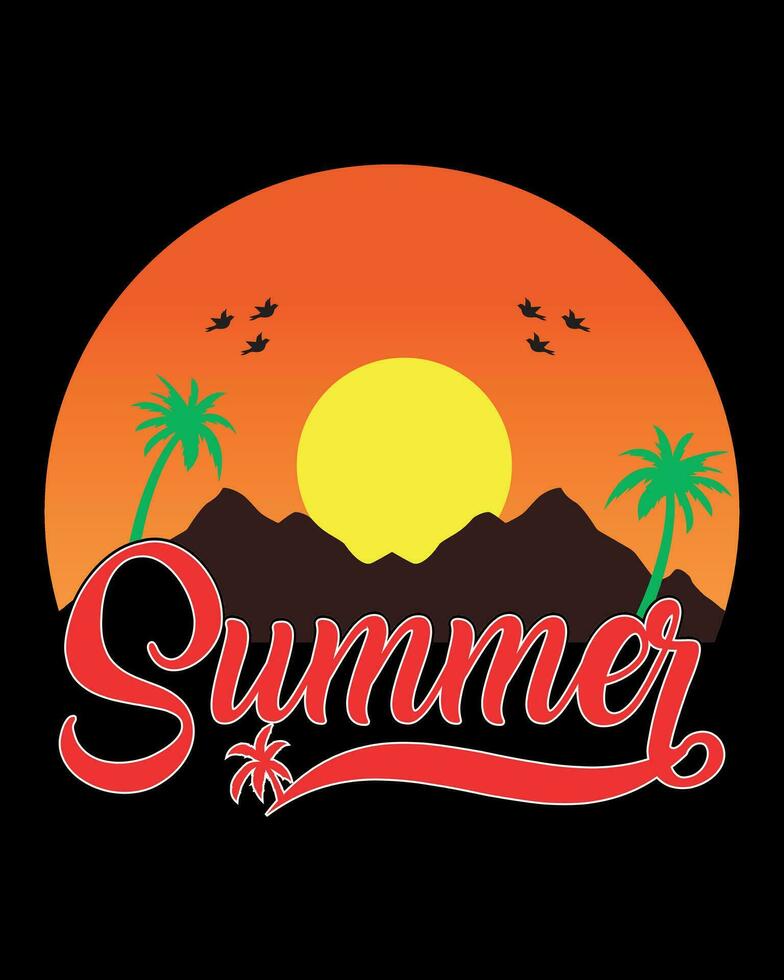 Summer t-shirt design bundle, summer beach vacation t-shirts, summer surfing t-shirt vector design
