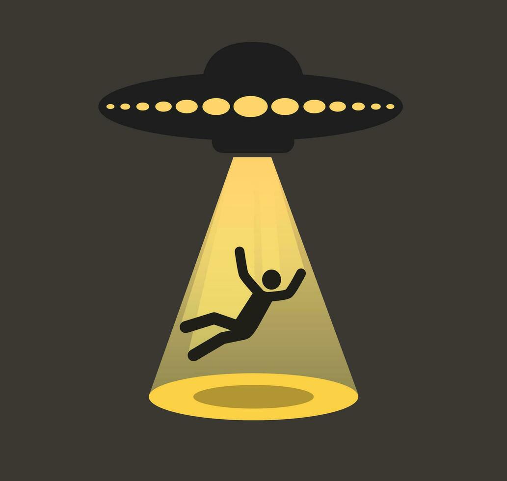 UFO sign. Alien Abduction Sign vector