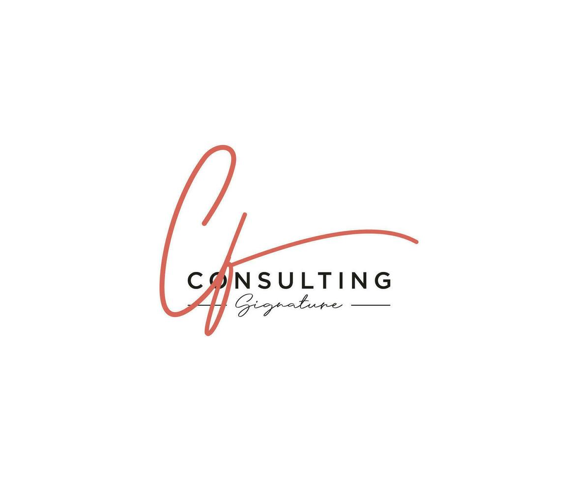 Initial CF signature logo collection template vector. Hand drawn Calligraphy lettering Vector illustration.