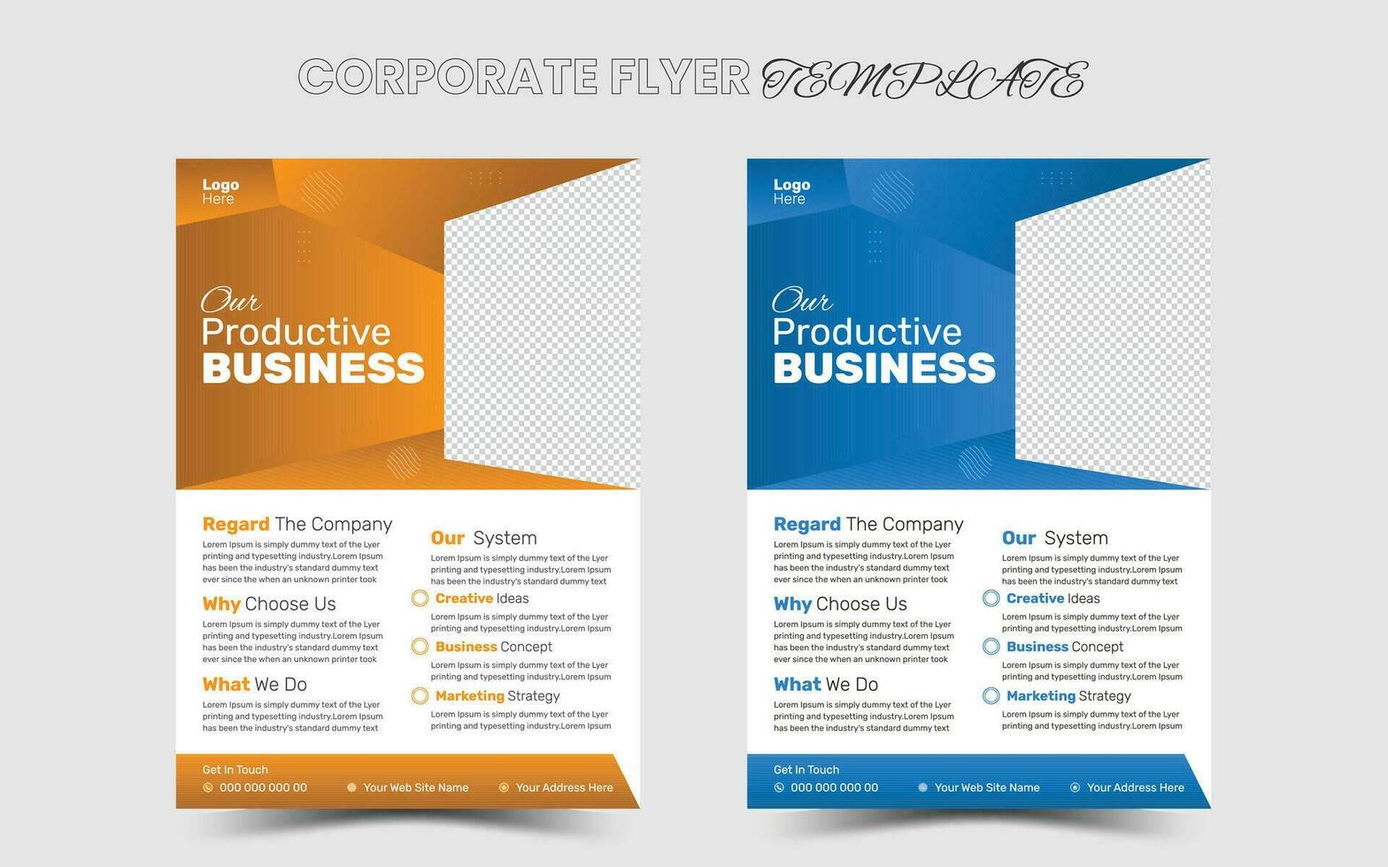Professional Corporate business flyer template design free Vector