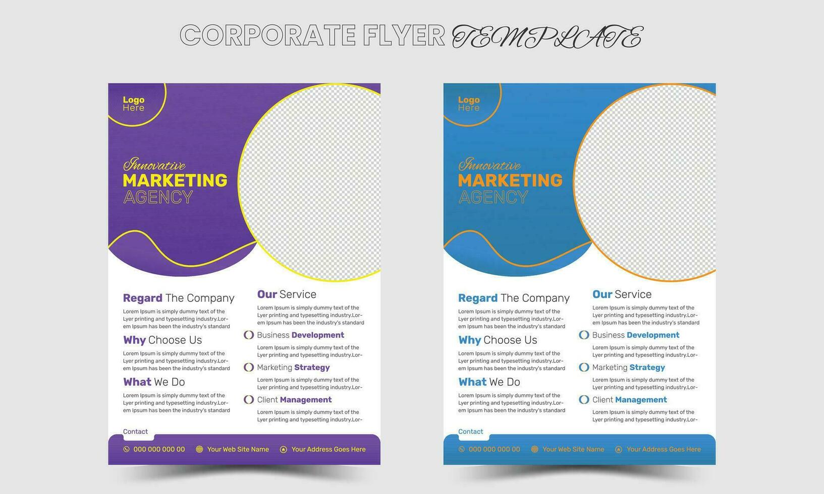 Professional Corporate business flyer template design free Vector