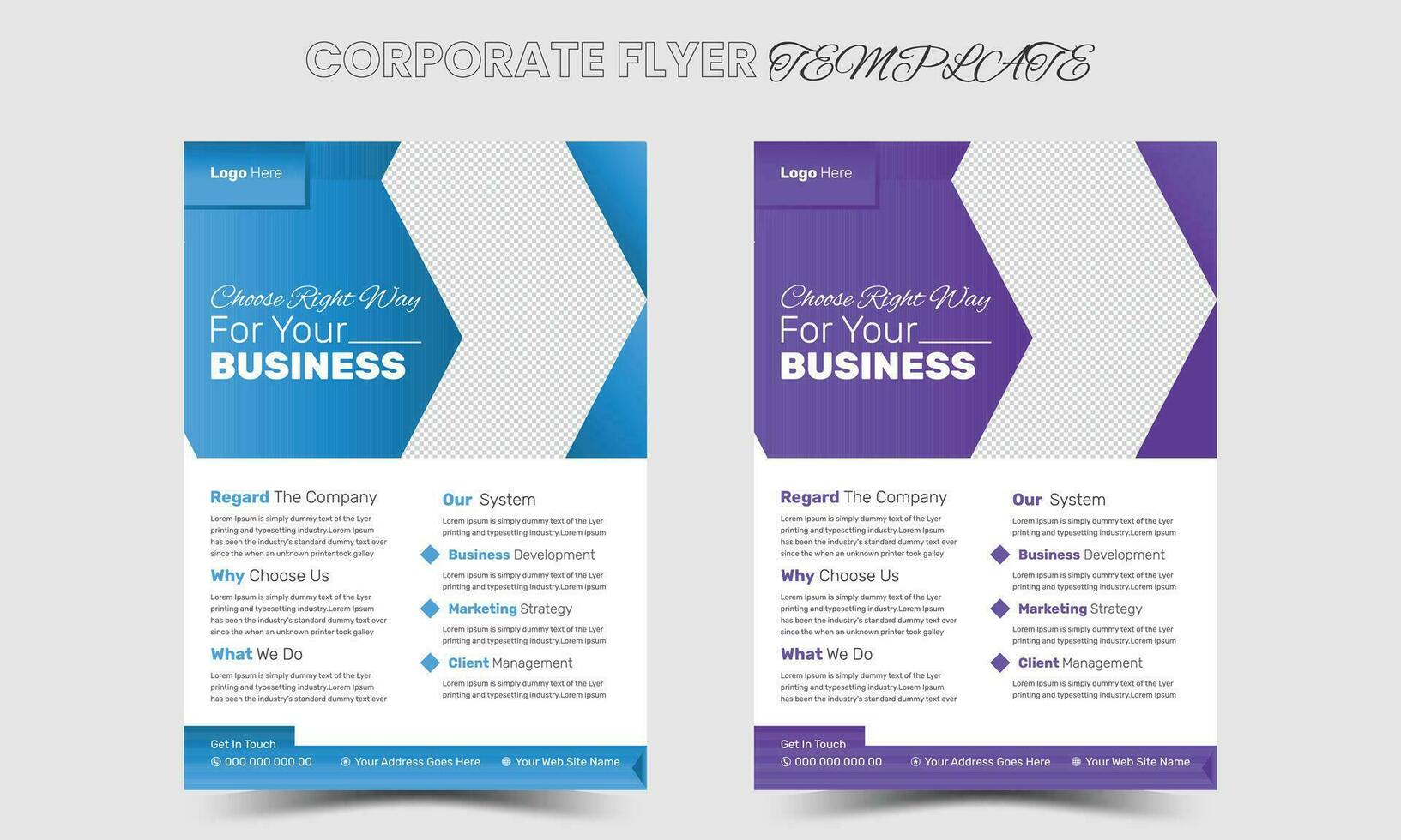 Professional Corporate business flyer template design free Vector. Creative, modern, minimal flyer template vector