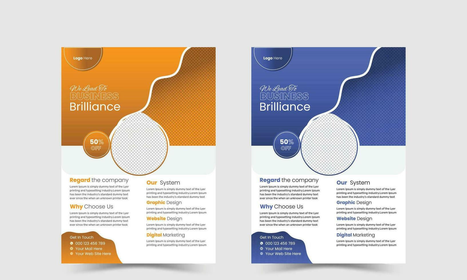 Professional, minimal, creative, Corporate business flyer template design free Vector
