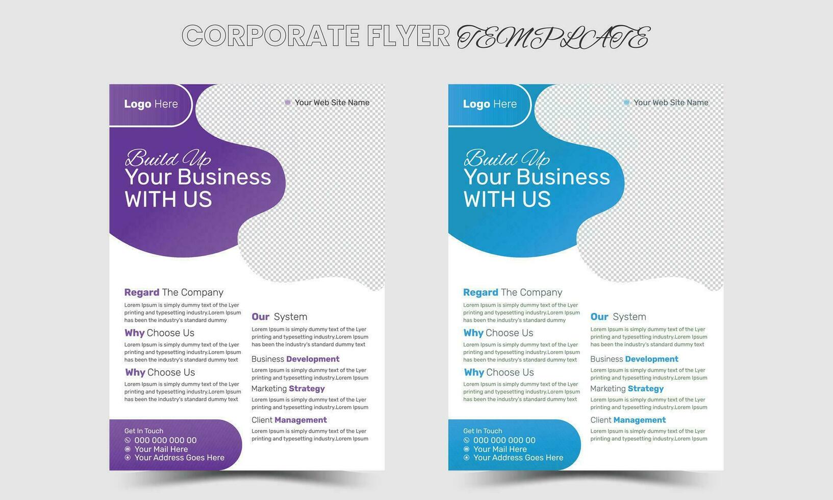 Professional Corporate business flyer template design free Vector
