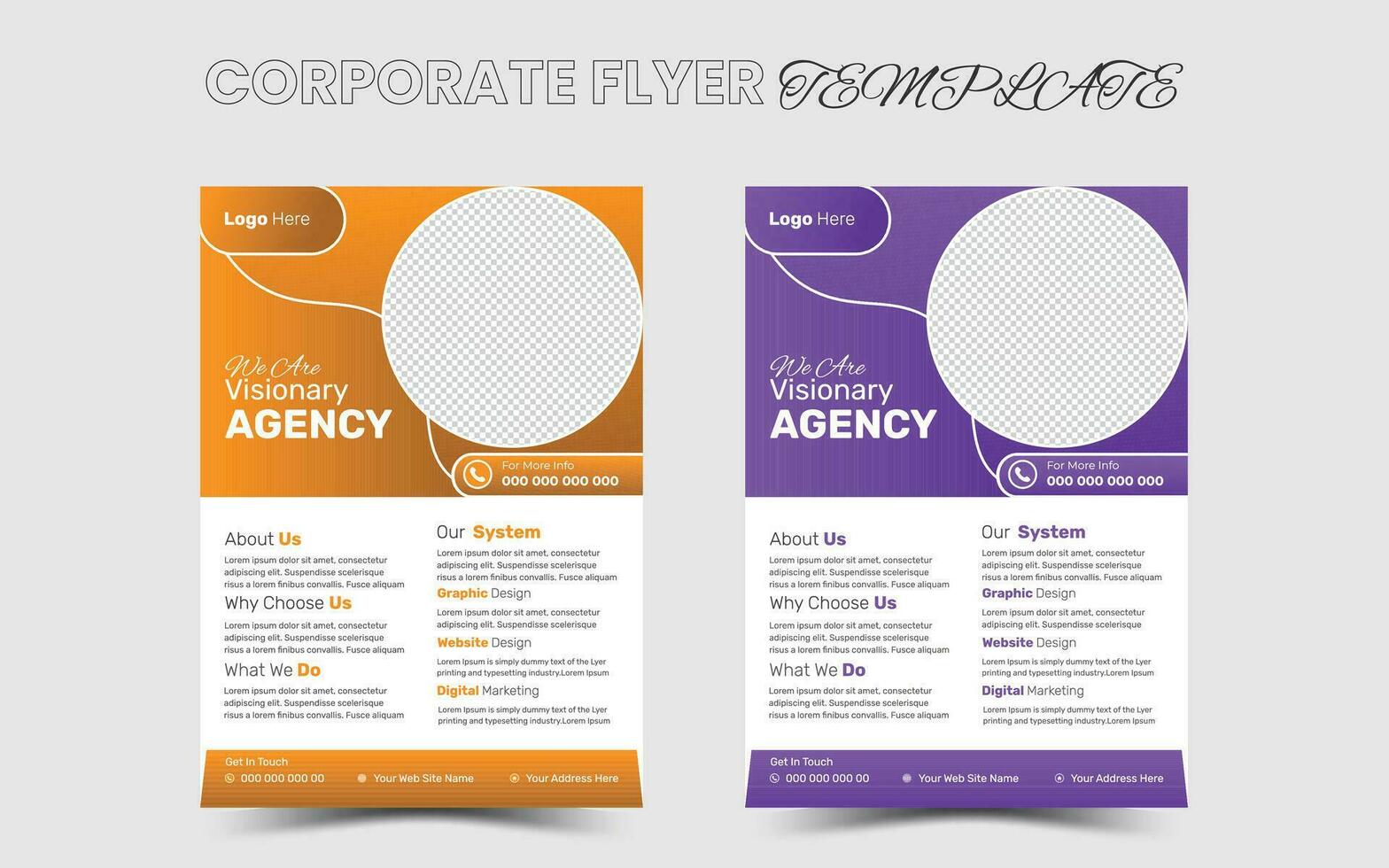 Professional Corporate business flyer template design free Vector