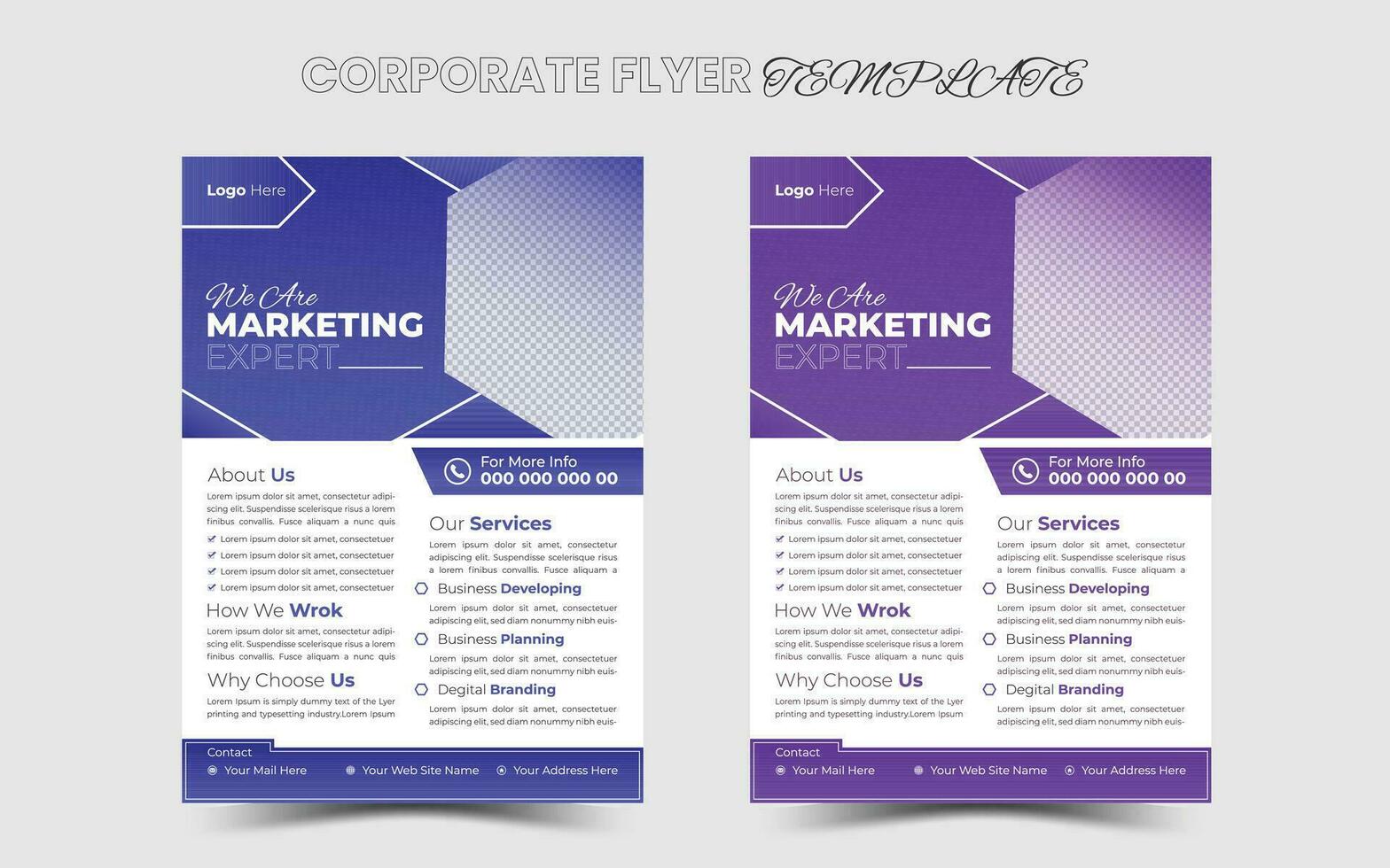 Professional business flyer template design free Vector for business agency