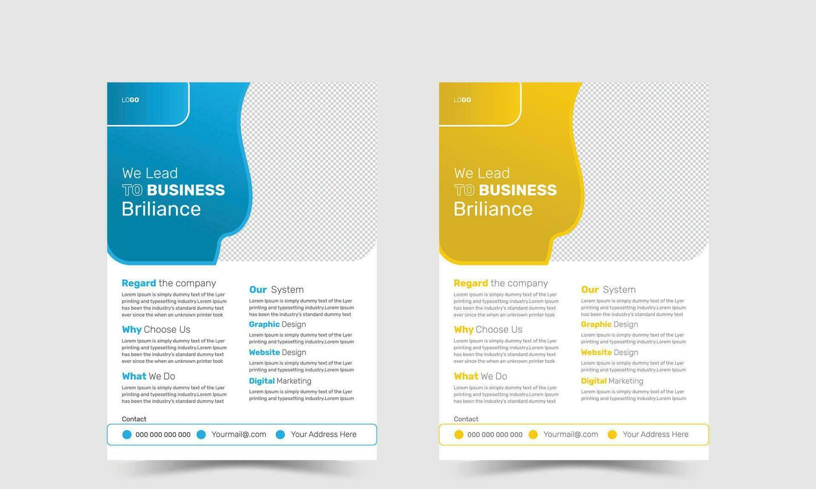 Professional Corporate business flyer template design free Vector