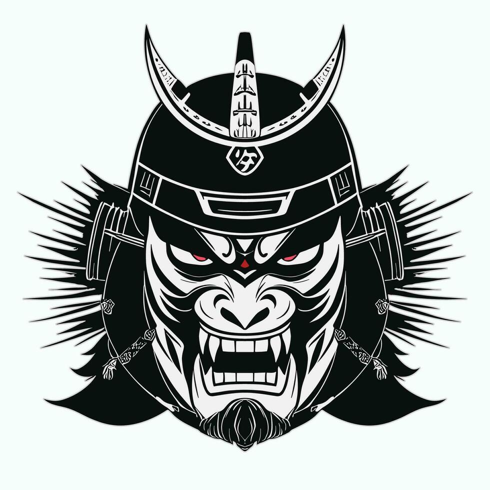 japonés demonio oni máscara diseño vector ilustración