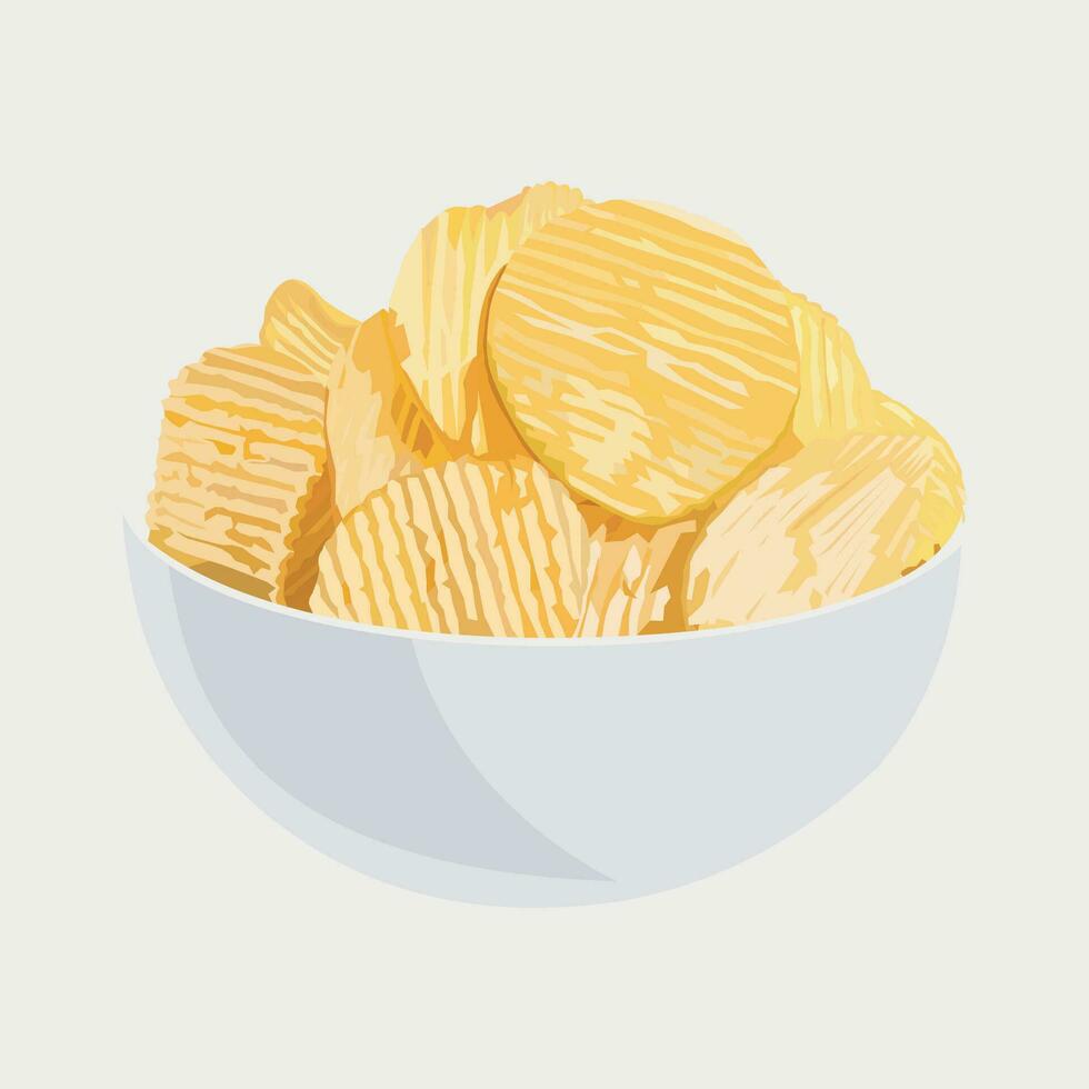 cuenco de patata papas fritas vector ilustración