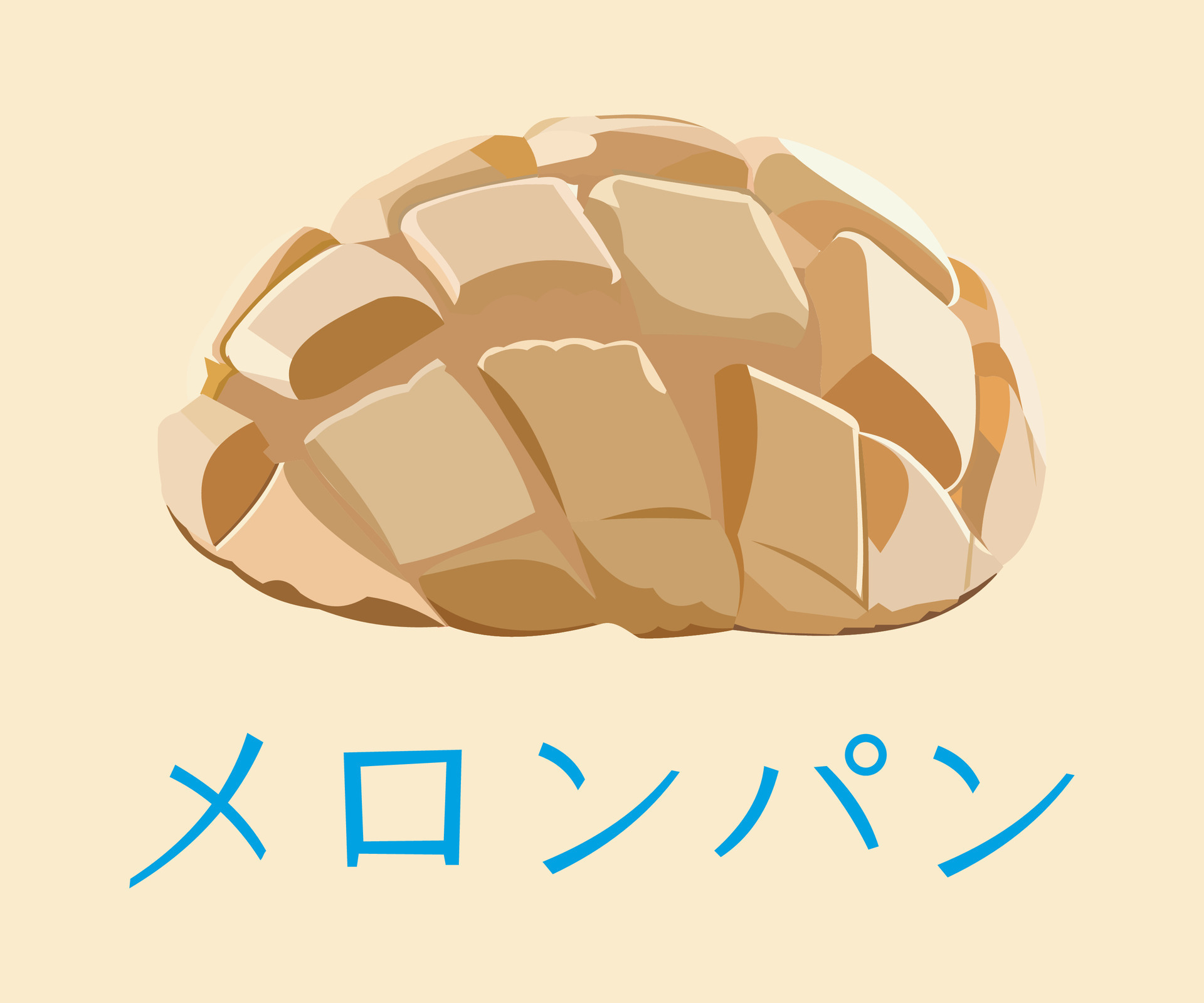 Melon pan Japanese sweet bun vector 25852554 Vector Art at Vecteezy