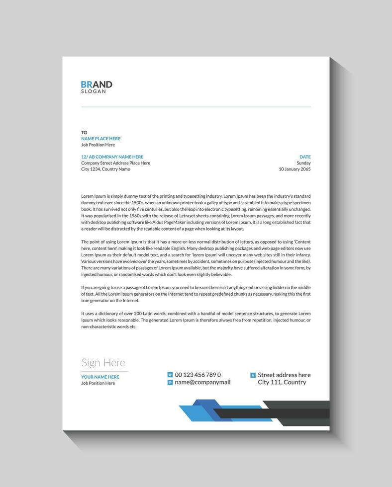 Letterhead design template vector
