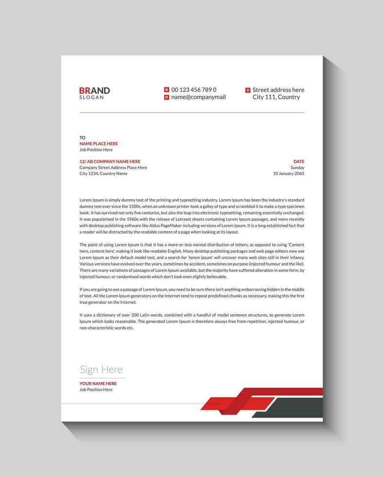Creative and modern business letterhead template vector
