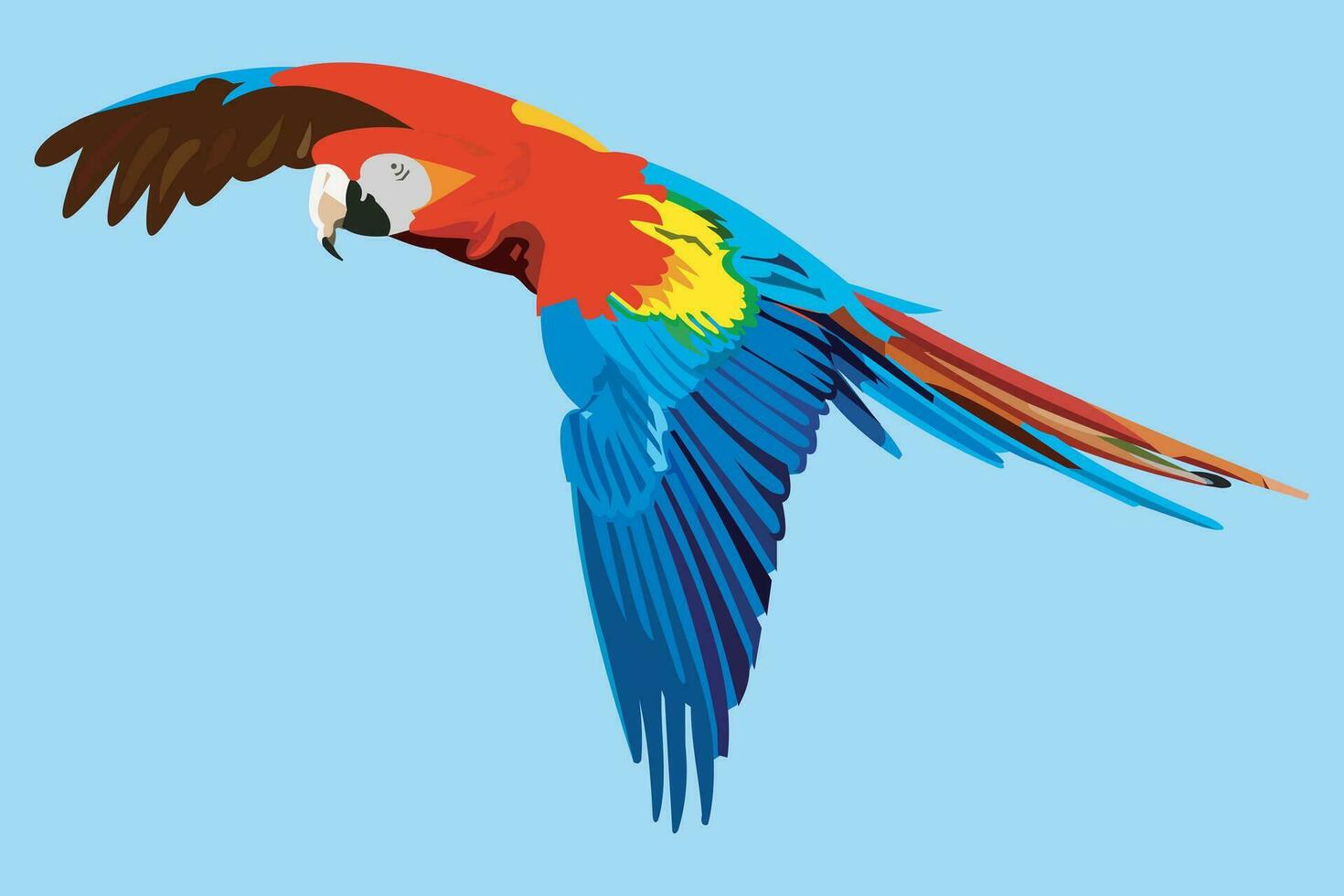 Scarlet Macaw Neotropical parrot.eps vector