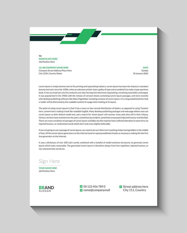 Creative and modern business letterhead template vector