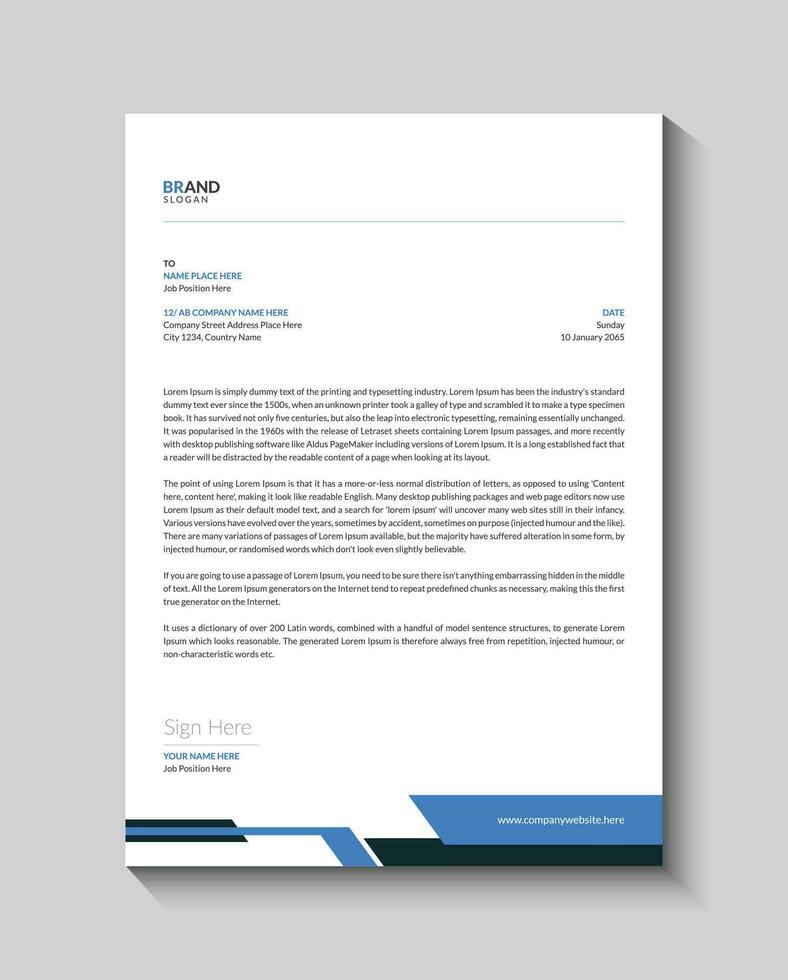 Creative and modern business letterhead template vector
