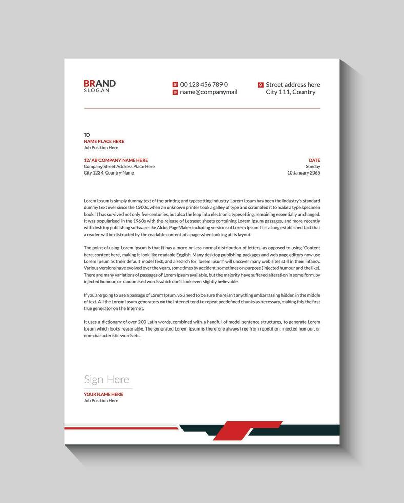 Creative and modern business letterhead template vector