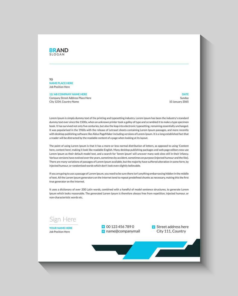 Letterhead design template vector