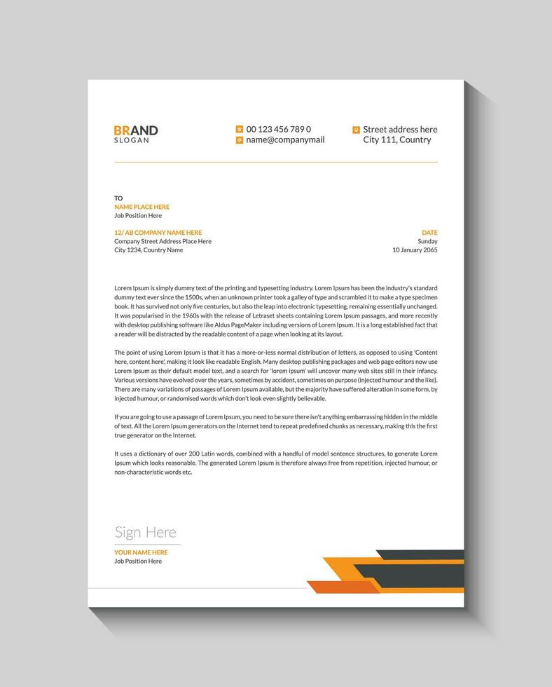 Letterhead design template vector