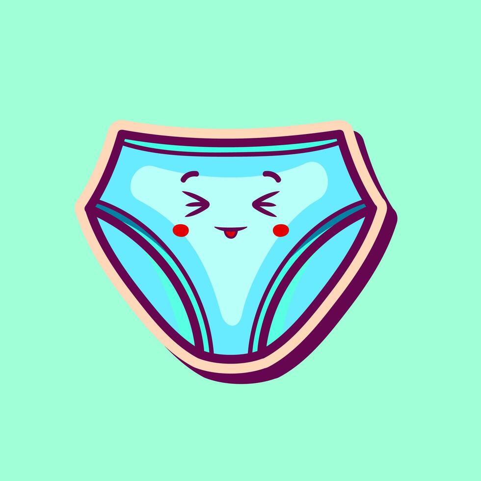 Cute cartoon face vector sticker pant design. photo