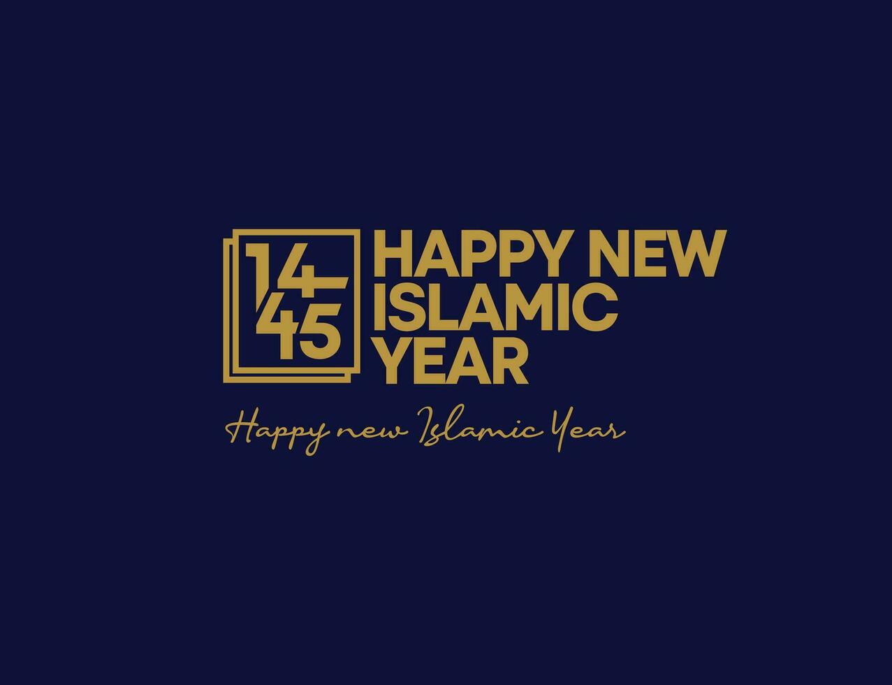 Happy New islamic Hijri Year 1445 Greeting Card for new year Simple elegant modern Vector Art Design post card design idea