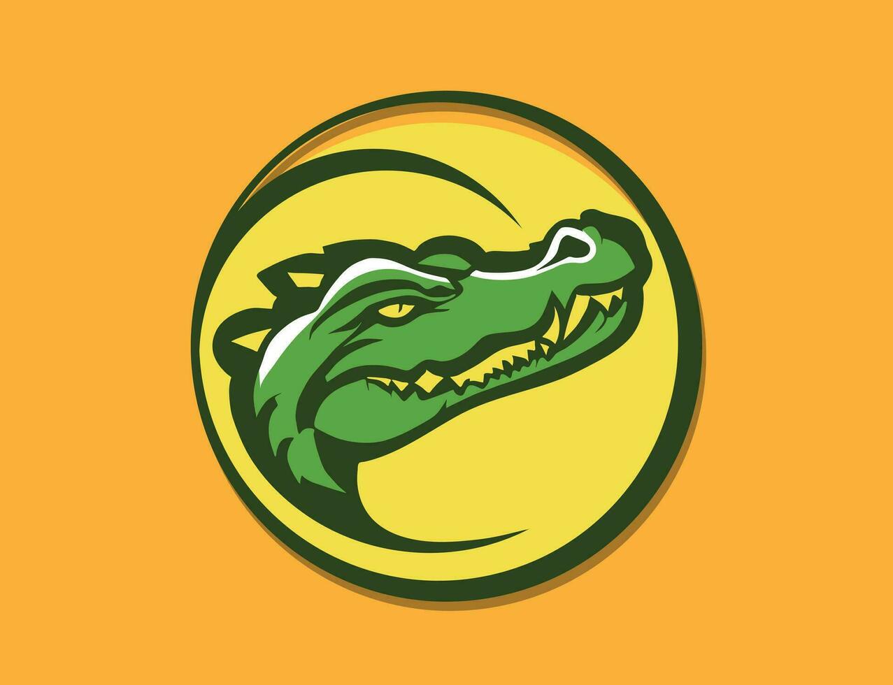 Crocodile alligator cartoon mascot abstract minimal drawing for a logo design vector