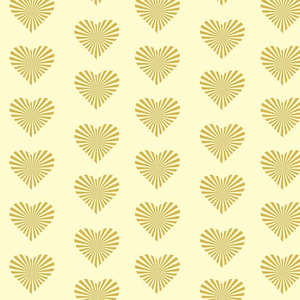 sin costura modelo oro caramelo corazones remolino rayos en beige fondo.amor concepto. contento san valentin día, mujer día día festivo, Fechado invitación, Boda o matrimonio saludo tarjeta diseño. vector romántico