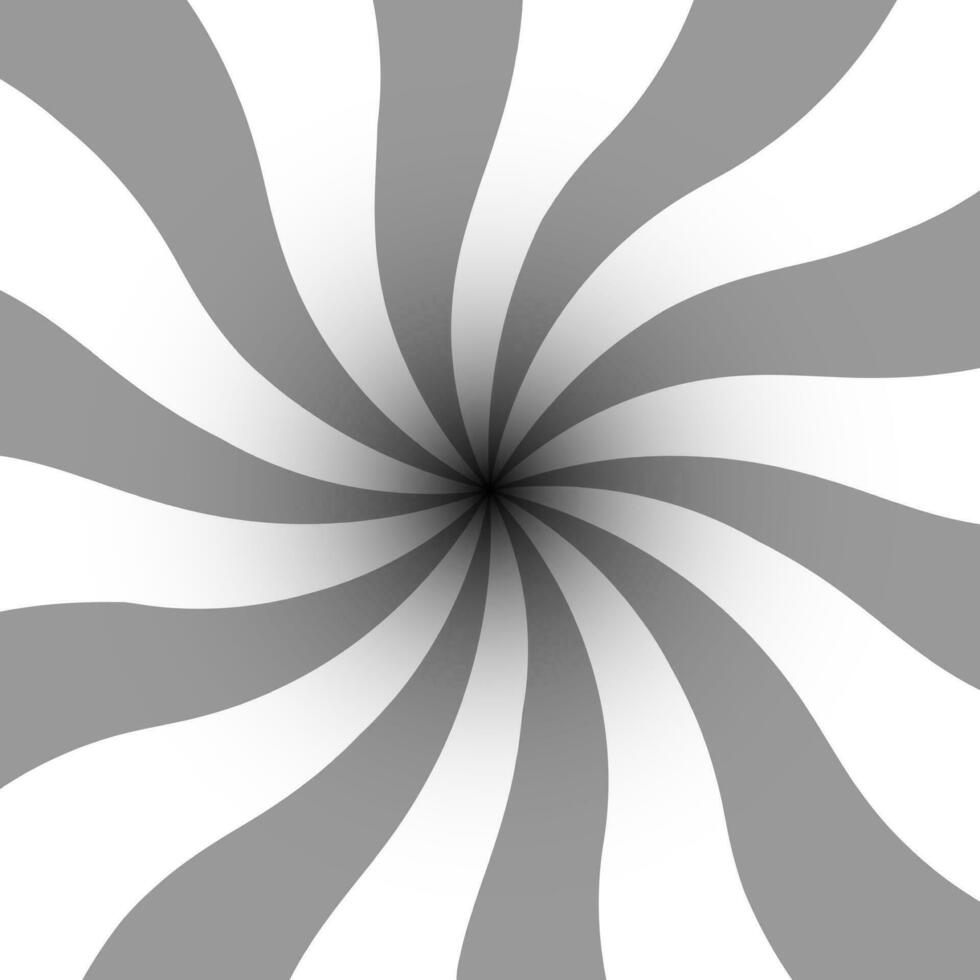 gris arremolinándose modelo antecedentes. vórtice Starburst espiral giro cuadrado. hélice rotación rayos convergente psicodélico escalable rayas. vector ilustración