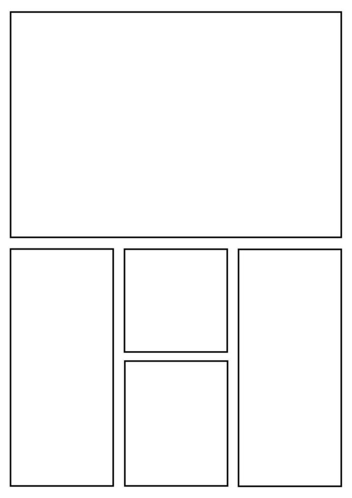 Manga storyboard layout A4 template for rapidly create papers and comic book style page 7 vector