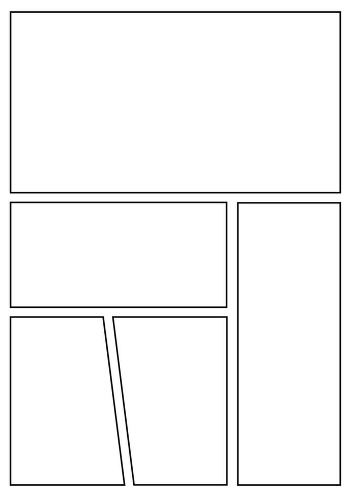 Manga storyboard layout A4 template for rapidly create papers and comic book style page 8 vector