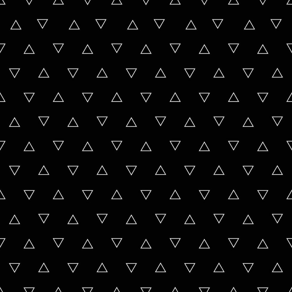 Seamless Triangles Pattern White on Black Background vector