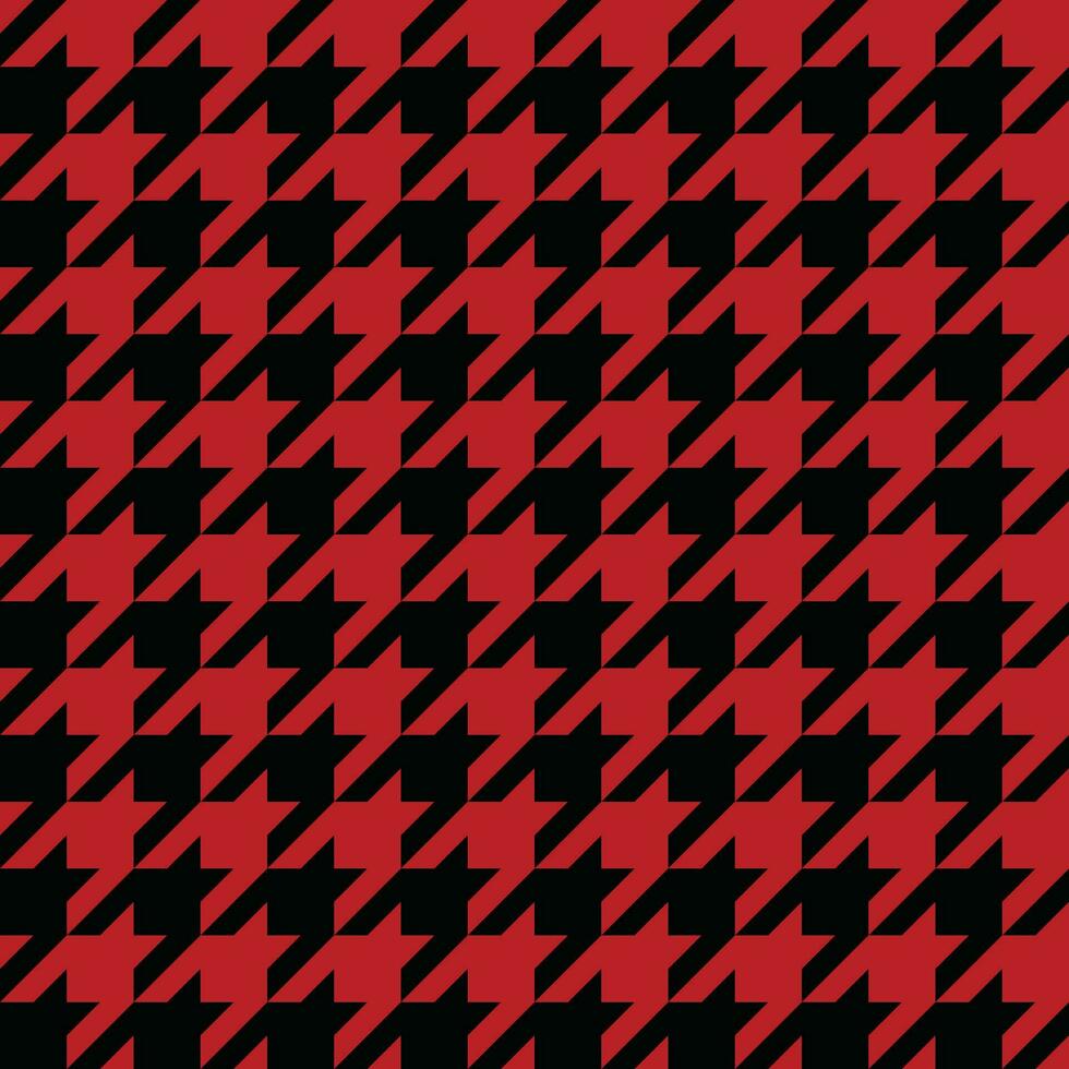 Seamless Red And Black Houndstooth Pattern vector