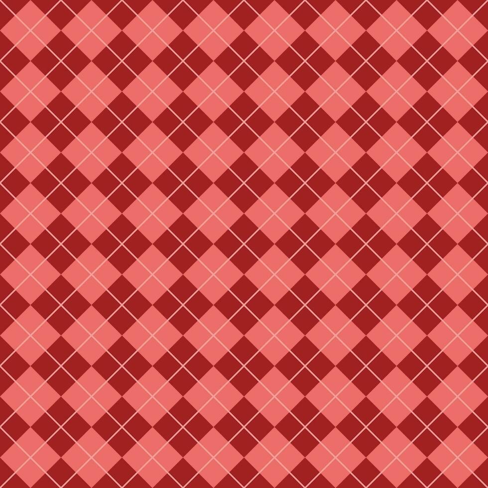 Simple Dark And Light Red Seamless Argyle Pattern vector