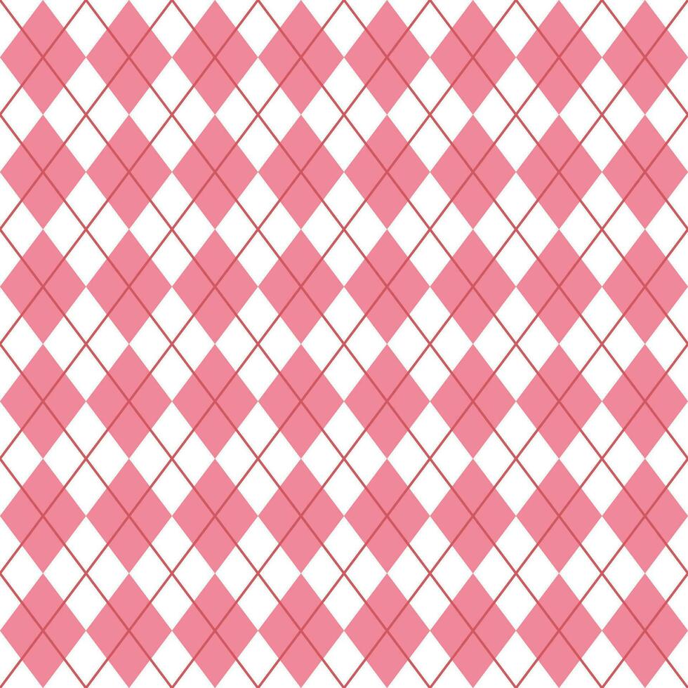 Pink And White Seamless Argyle Pattern vector