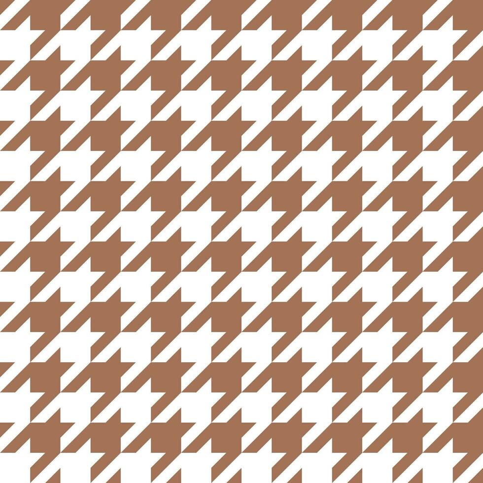Seamless Brown And White Houndstooth Pattern vector