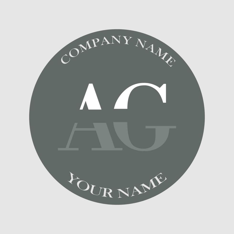 initial AG logo letter monogram luxury hand drawn vector