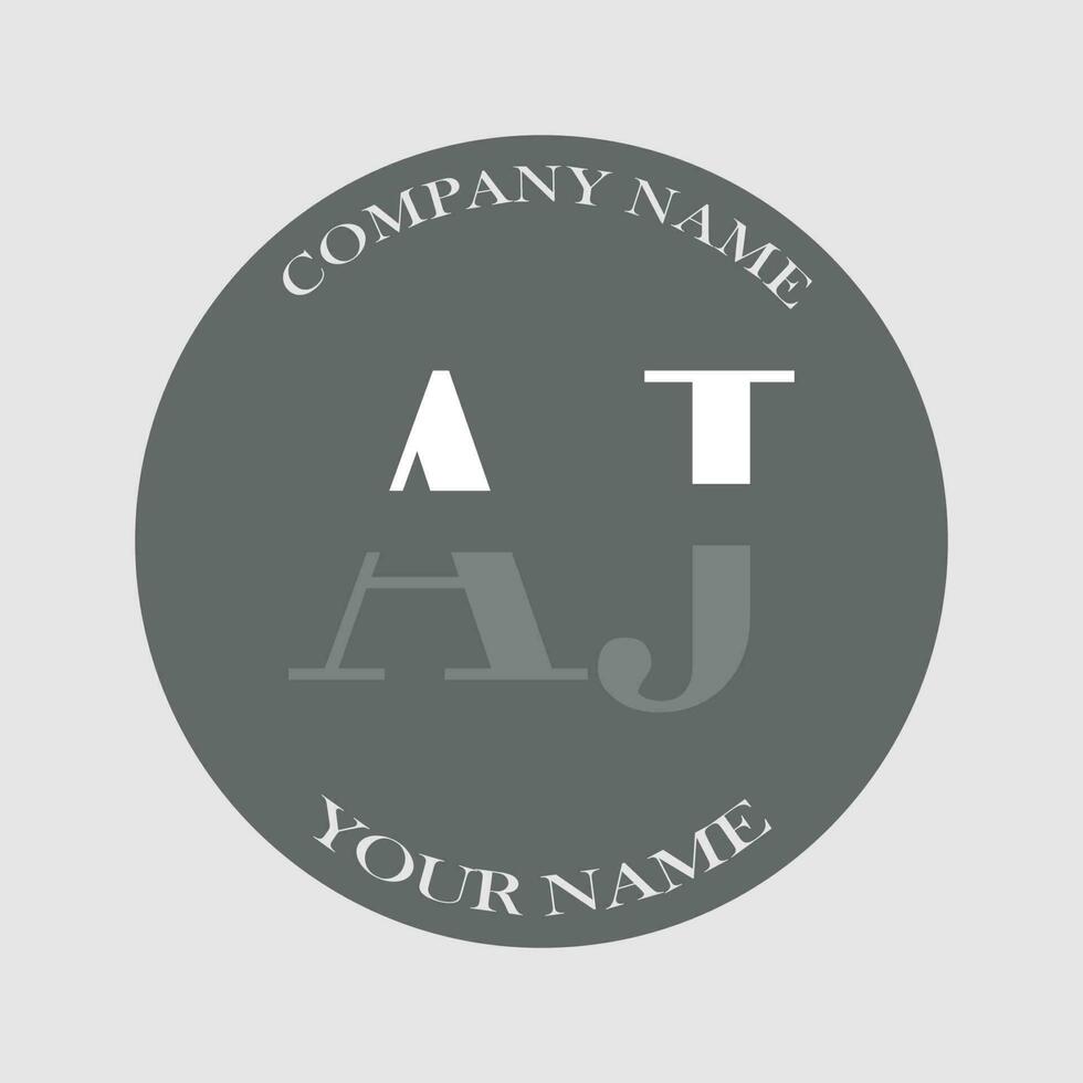 initial AJ logo letter monogram luxury hand drawn vector