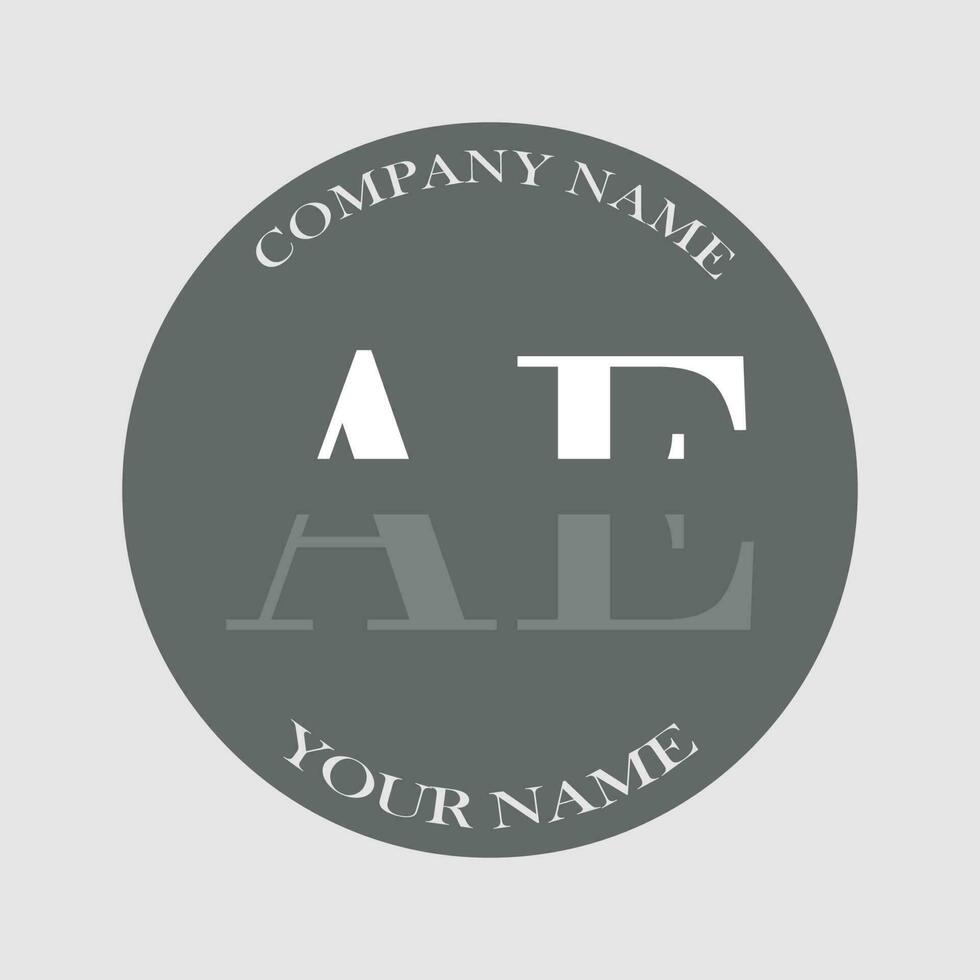 initial AE logo letter monogram luxury hand drawn vector